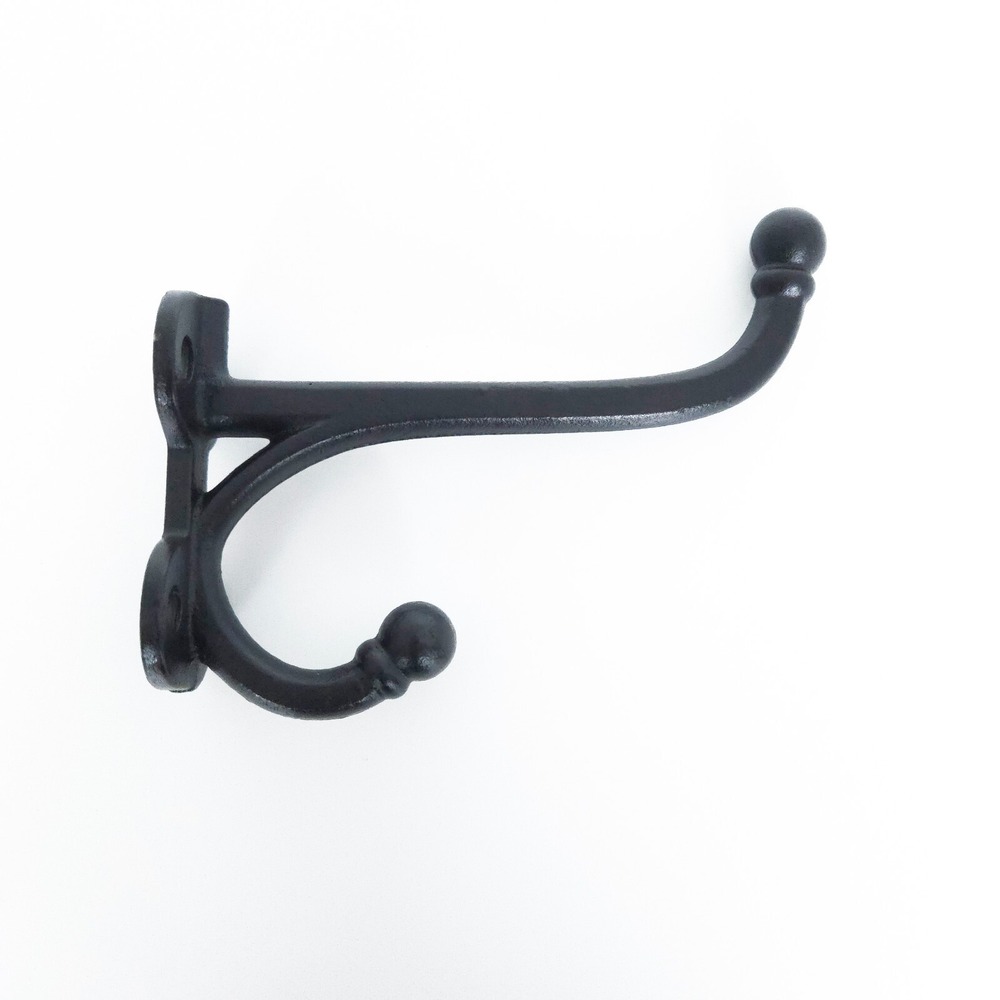 NEW 6.5" Cast Iron Harness Double Wall Coat hook Hat Black Powder Coated‎